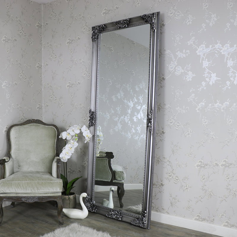 Extra Large Antique Silver Full Length Wall Mirror | Melody Maison
