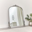 Extra Large Arch Antique Silver Ornate Overmantle Mirror - 152cm x...