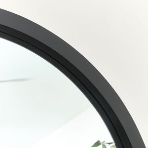 Extra Large Black Arched Frame Leaner/Wall Mirror - 190cm x 110cm