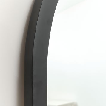 Extra Large Black Arched Frame Leaner/Wall Mirror - 190cm x 110cm