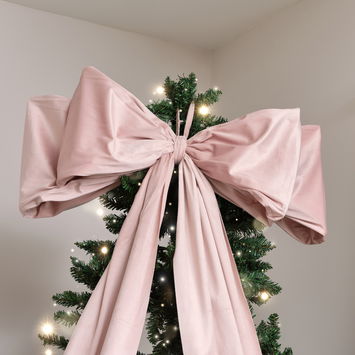 Extra Large Blush Pink Velvet Christmas Bow - 70cm x 140cm