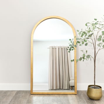 Extra Large Gilded Gold Arched Frame Leaner/Wall Mirror - 190cm x 110cm