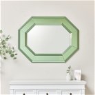 Extra Large Green Glass Octagon Wall Mirror 105cm x 80cm