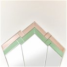 Extra Large Green & Pink Art Deco Fan Wall Mmirror 120x80cm