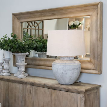 Extra Large Natural Wooden Framed Wall Mirror - 200cm x 100cm