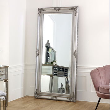 Extra Large Ornate Silver Wall/Leaner Mirror 100cm x 200cm