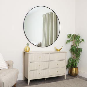 Extra Large Round Black Wall Mirror 120cm x 120cm (1.2 M x 1.2 M)