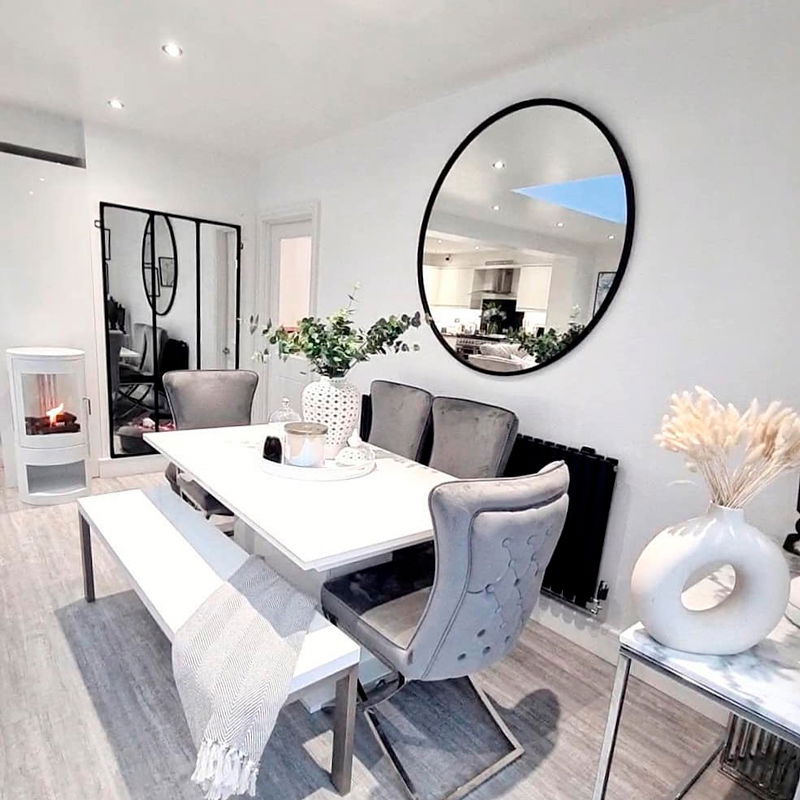 Large Round Black Wall Mirror Melody Maison