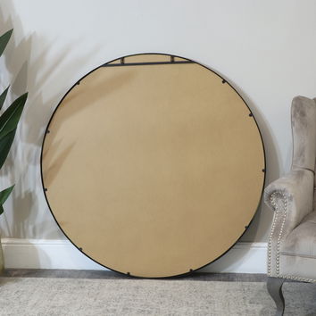 Extra Large Round Black Wall Mirror 120cm x 120cm