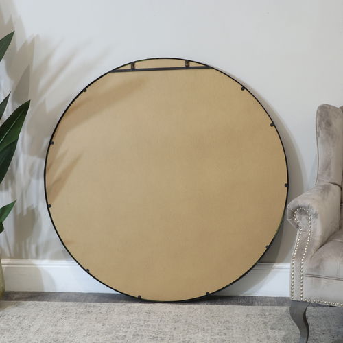 Extra Large Round Black Wall Mirror 120cm x 120cm (1.2 M x 1.2 M)