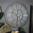 Extra Large Rustic Gold Skeleton Wall Clock 102cm x 102cm 