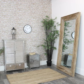 Extra Large Rustic Wooden Framed Wall Mirror 91cm x 183cm