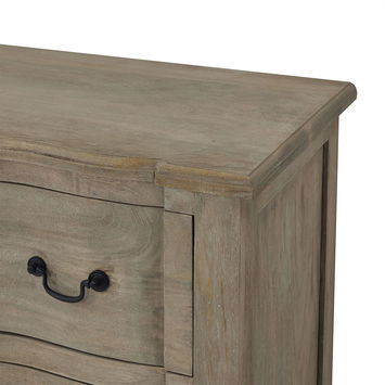 Extra Large Washed Wooden 6 Drawer Chest Of Drawers - 200cm