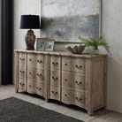 Extra Large Washed Wooden 6 Drawer Chest Of Drawers - 200cm