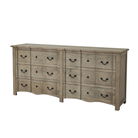 Extra Large Washed Wooden 6 Drawer Chest Of Drawers - 200cm
