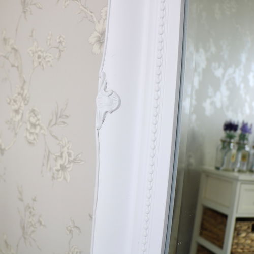 Extra Large White Ornate Wall/Floor Mirror 158cm x 78cm