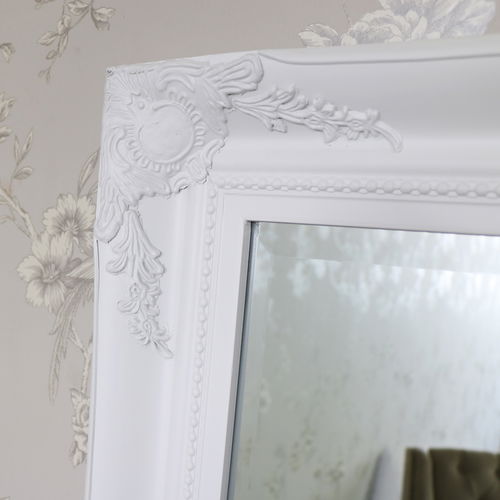 Extra Large White Ornate Wall/Floor Mirror 158cm x 78cm