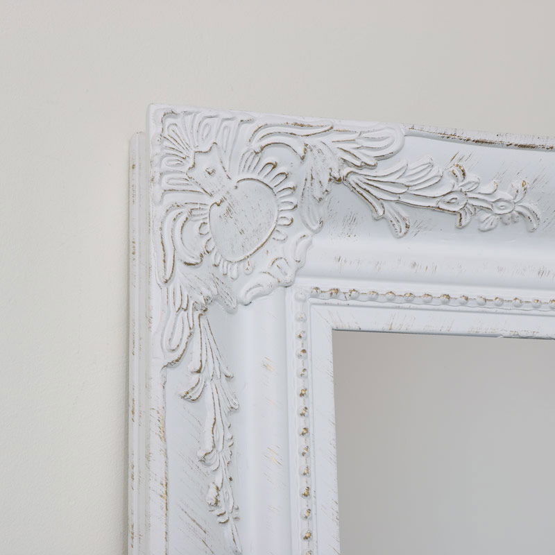 Extra Large White Ornate Wall Mirror Melody Maison