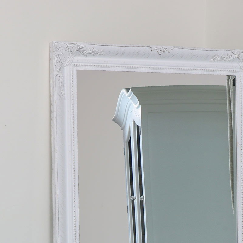 Extra Large White Ornate Wall Mirror Melody Maison