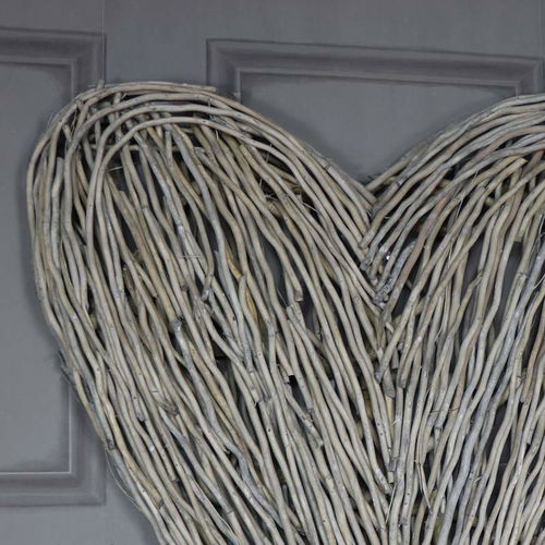 Extra Large Rustic Wicker Wall Mountable Heart