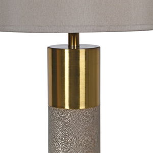 Faux Shagreen & Brass Table Lamp with Shade