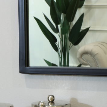 Framed Black Arched Mirror 70cm x 50cm