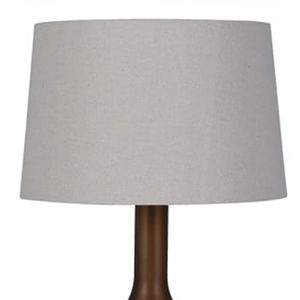 Frosted Hazel Glass Table Lamp with Linen Shade