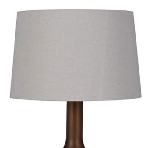 Frosted Hazel Glass Table Lamp with Linen Shade