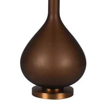 Frosted Hazel Glass Table Lamp with Linen Shade