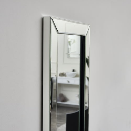 Full Length Bevelled Mirrored Wall Mirror 37cm x 140cm 