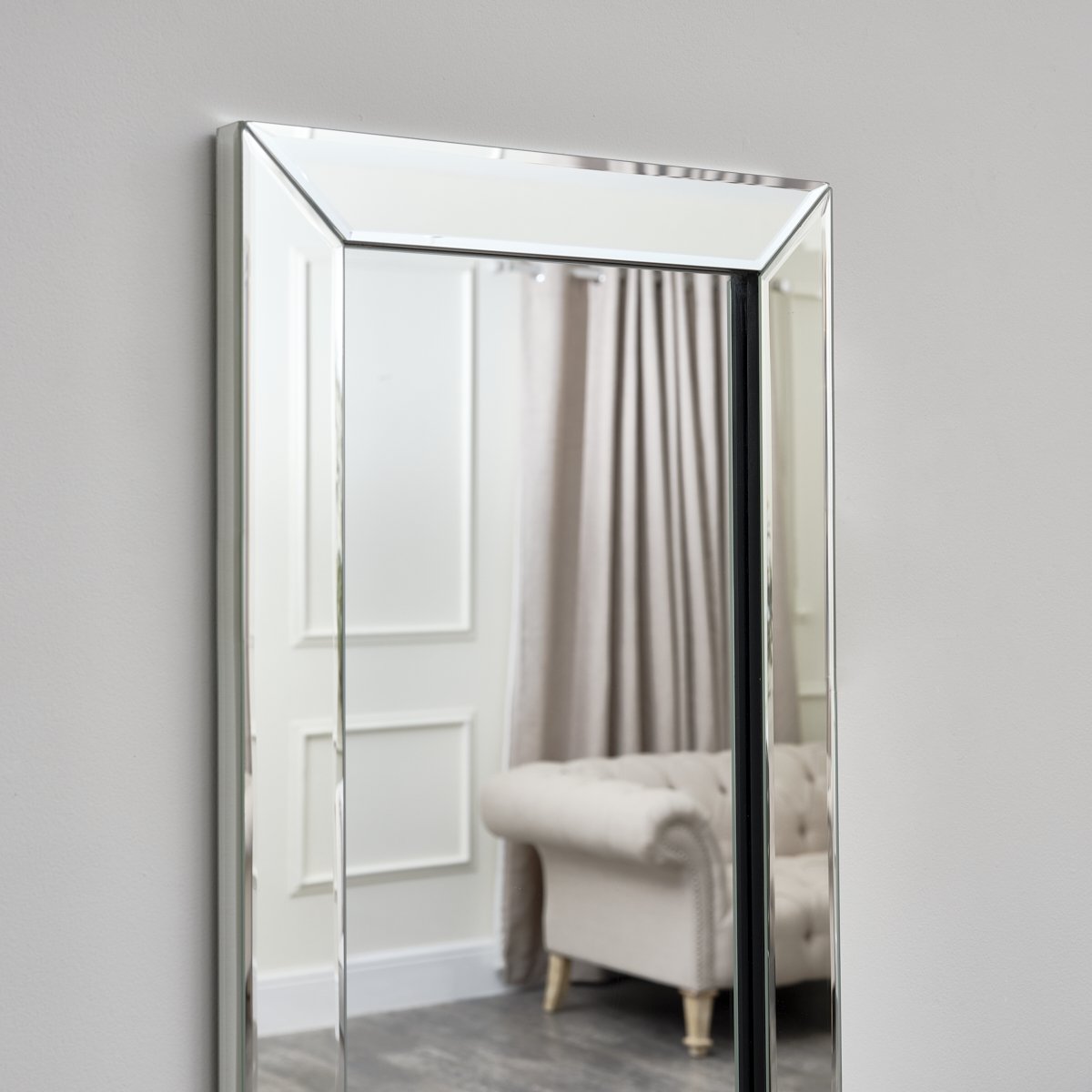 Full Length Bevelled Mirrored Wall Mirror