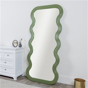 Full Length Wave Olive Green Mirror