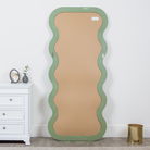 Full Length Wave Olive Green Mirror