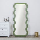 Full Length Wave Olive Green Mirror