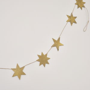 Gilded Gold Christmas Star Garland - 185cm Gilded Gold Christmas Star Garland - 185cm