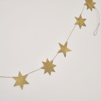 Gilded Gold Christmas Star Garland - 185cm