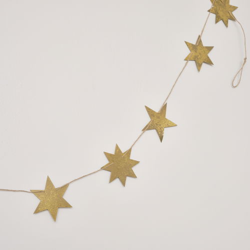Gilded Gold Christmas Star Garland - 185cm