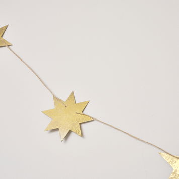 Gilded Gold Christmas Star Garland - 185cm
