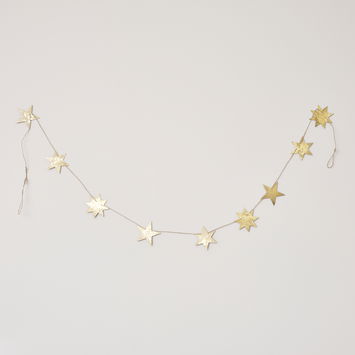 Gilded Gold Christmas Star Garland - 185cm