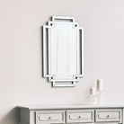 Glass Framed Art Deco Rectangle Wall Mirror - 80cm x 50cm