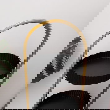 Gold and Black Metal 3 Tiered Storage Caddy - 25cm x 35.5cm