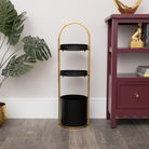 Gold and Black Metal 3 Tiered Storage Caddy - 25cm x 35.5cm
