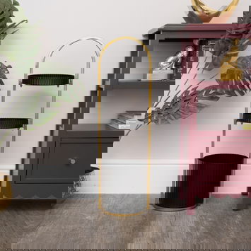 Gold and Black Metal 3 Tiered Storage Caddy - 25cm x 35.5cm