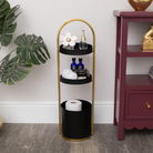 Gold and Black Metal 3 Tiered Storage Caddy - 25cm x 35.5cm
