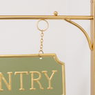 Gold and Sage Green Metal Wall Mounted Hanging Pantry Sign