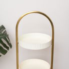 Gold and White Metal 3 Tiered Storage Caddy - 25cm x 35.5cm