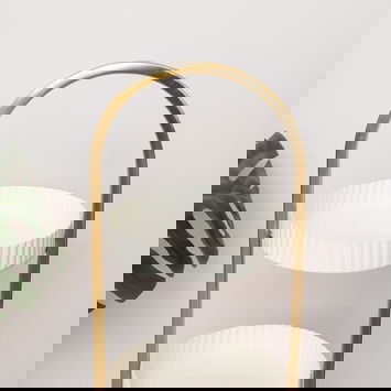 Gold and White Metal 3 Tiered Storage Caddy - 25cm x 35.5cm