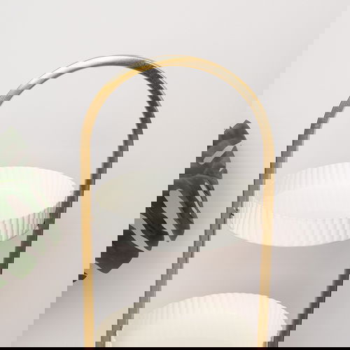 Gold and White Metal 3 Tiered Storage Caddy - 25cm x 35.5cm