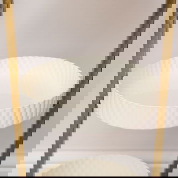 Gold and White Metal 3 Tiered Storage Caddy - 25cm x 35.5cm