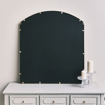 Gold Arched Metal Framed Wall Mirror 90cm x 80cm